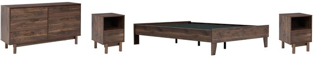 Signature Design by Ashley® Calverson 4-Piece Mocha Full Platform Bed Set-0