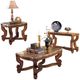 Mazin Furniture Tarantula Brown Cherry End Table with Marble Top-2