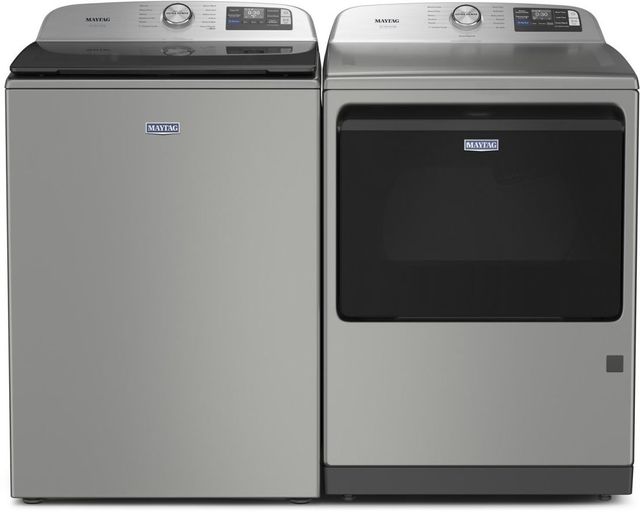 Maytag® Classic Silver Top Load Washer & Electric Dryer Laundry Pair-0