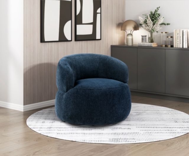 Homelegance® Ruvo Blue Swivel Chair-1