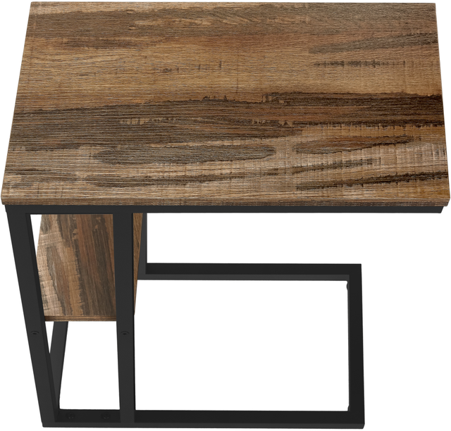 Monarch Specialties Inc. Brown Reclaimed 25"H Accent Table with Black Metal Base-3