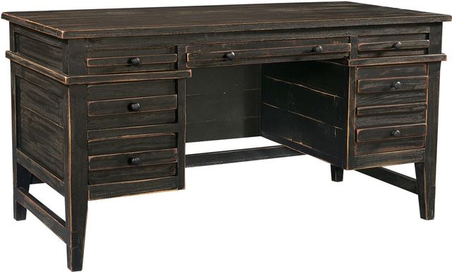 aspenhome® Reeds Farm Weathered Black Half Ped Desk-0