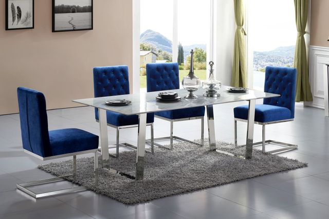 Meridian Furniture Carlton Chrome Dining Table-1