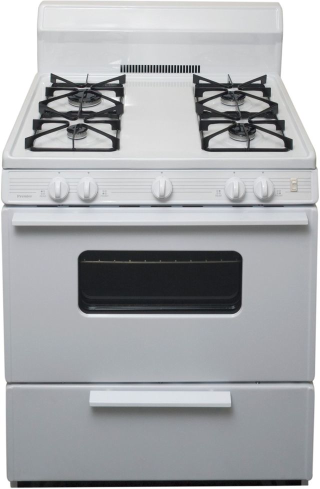 Premier 30" White Freestanding Gas Range-0