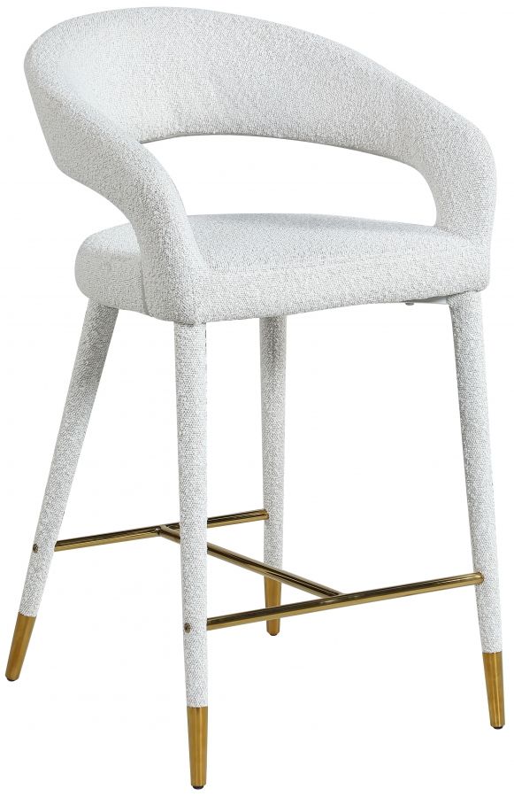 Meridian Furniture Destiny Cream Upholstered Stool-0