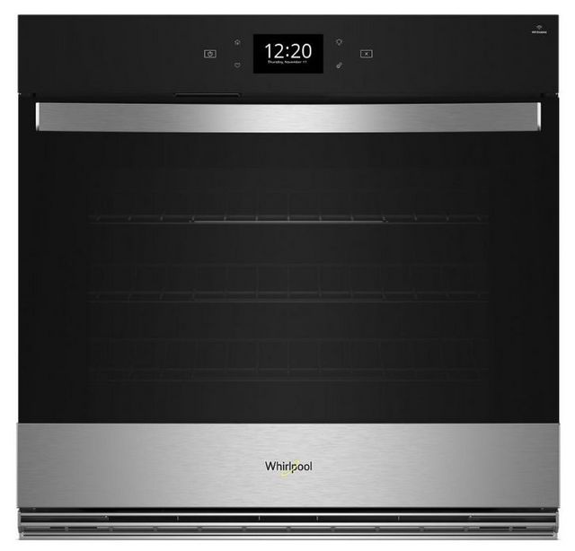 Four mural électrique simple de 27 po Whirlpool® de 4.3 pi³ avec friture à air - Acier inoxydable résistant aux traces de doigts