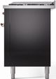Ilve® Nostalgie II Series 60" Glossy Black Pro Style Dual Fuel Range-4