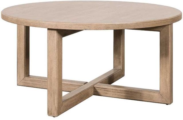 Liberty Furniture Proximity Place Barley Buff Round Cocktail Table-0