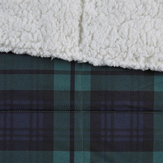 Olliix by Woolrich Brewster Blue Softspun Down Alternative Filled Throw-1
