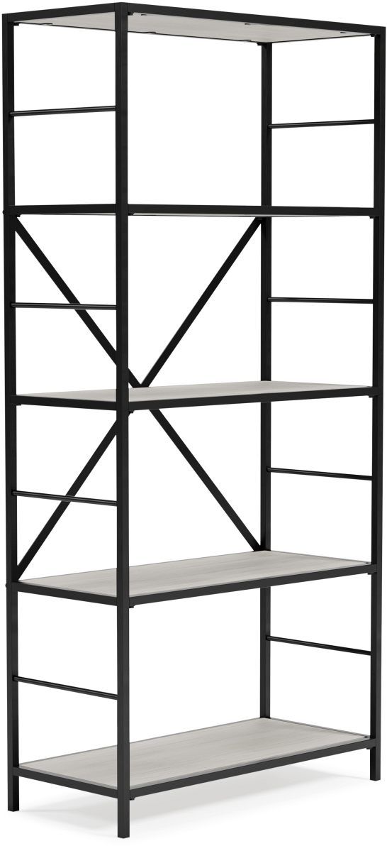 Signature Design by Ashley® Bayflynn White/Black 5 Shelves Bookcase-0