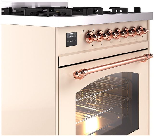 Ilve® Nostalgie II Series 30" Antique White Pro Style Dual Fuel Range-3