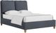 Vaughan-Bassett NordHaven Navy Tweed/Nordic Walnut King Upholstered Panel Bed-0
