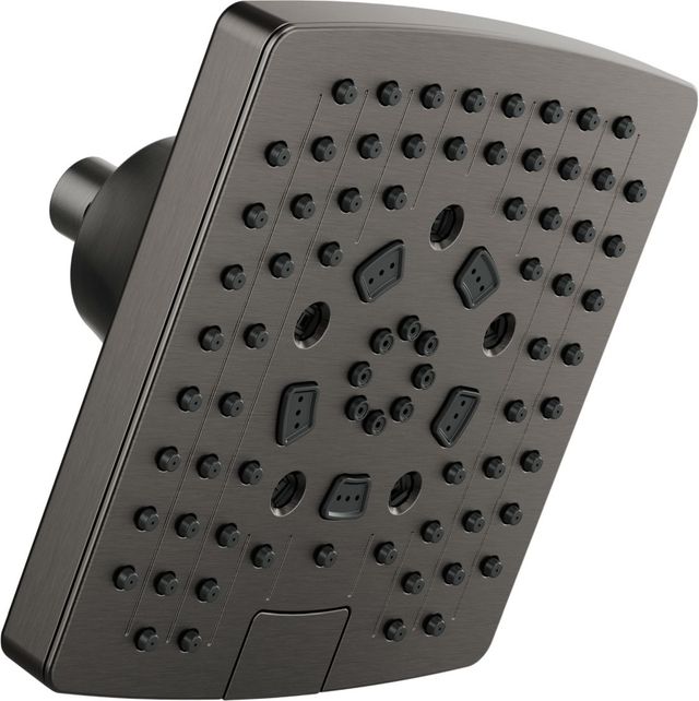 Brizo Essential™ Brilliance® Luxe Steel® Square H2Okinetic® Multi-Function Wall Mount Showerhead-0