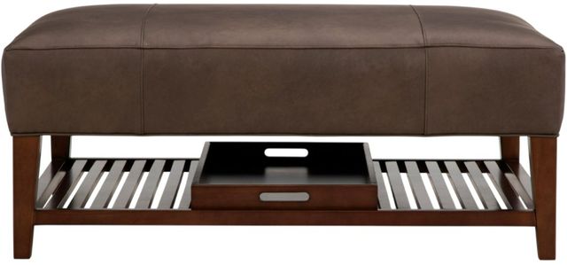 Craftmaster® Customizable CM Leather Cocktail Ottoman with 1-Tray-3
