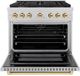 ZLINE Autograph Edition Paramount 36" Satin Stainless Steel Pro Style Dual Fuel Range with Polished Gold Accents-1