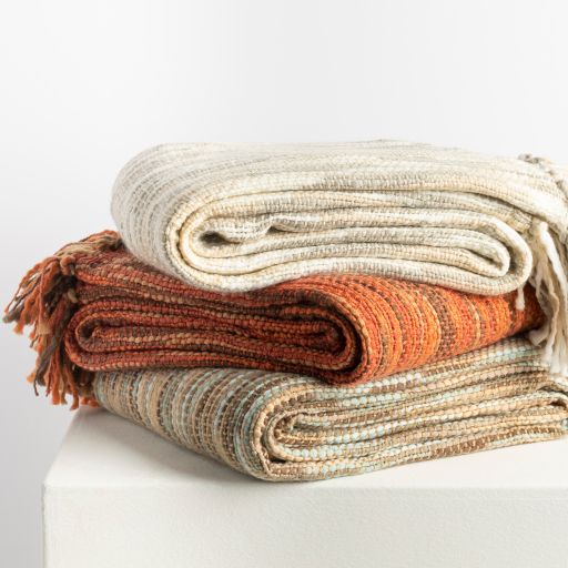 Surya Teegan Ivory 55"x78" Throw Blanket-3