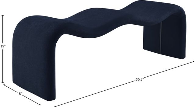 Meridian Furniture Willow Navy Chenille Bench-3