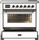 Ilve® Majestic III 36" White Pro Style Induction Range with Triple Glass Door and Burnished Trim-3