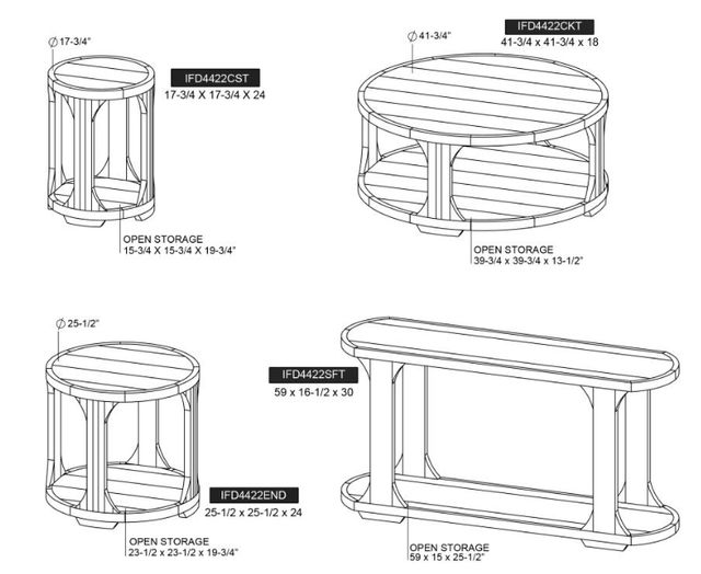 International Furniture Direct Balam Stained Dark Round End Table-2