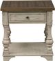 Liberty Furniture Morgan Creek Tobacco End Table with Antique White Base-0