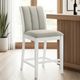 Armen Living Nolan 3-Piece Matte White/Misty Fog Barstool Set-1