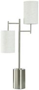 StyleCraft Silver/White Steel Table Lamp-0