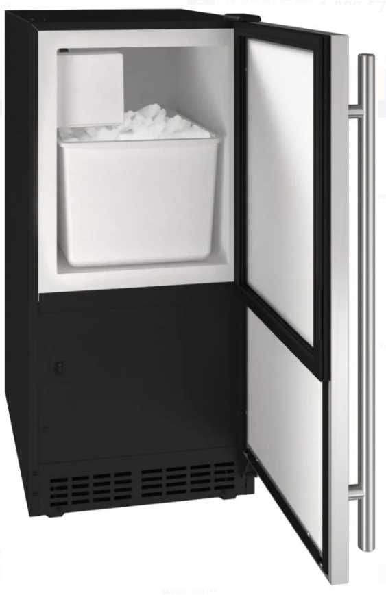 U-Line® Black/Stainless Steel 15" Crescent Ice Maker-1
