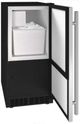 U-Line® Black/Stainless Steel 15" Crescent Ice Maker-1