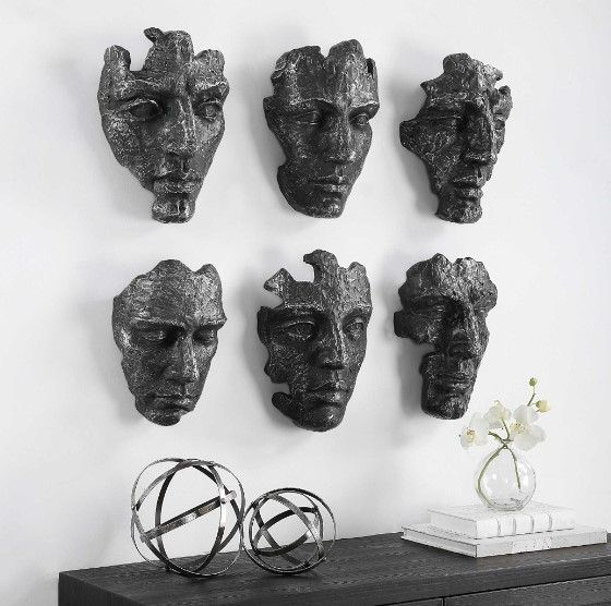 Uttermost® 6-Piece Gray Self-Portrait Wall Decor Set-1