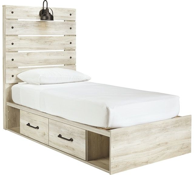 Signature Design by Ashley® Cambeck 2-Piece Whitewash Twin Panel Bed Set-4