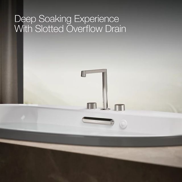 Kohler® Underscore® White 72" x 42" Drop-In Heated Whirlpool Bath-4
