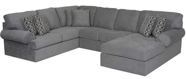 Dynasty Furniture 3-Piece Gray Right-Arm Facing Sectional and Chaise 