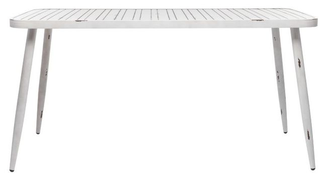Deco Marche White Rectangular Metal Outdoor Dining Table-1