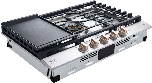 LG Studio 30" Essence White Gas Cooktop-7
