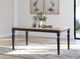 Signature Design by Ashley® Brenkerton Grayish Brown Rectangular Dining Table with Black Base-5