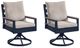 Signature Design by Ashley® East Beach Driftwood/Navy Blue Fabric/Wooden Outdoor Swivel Chair-0