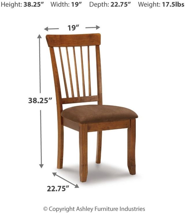 Ashley® Berringer 2-Piece Rustic Brown Dining Upholstered Side Chair Set-3