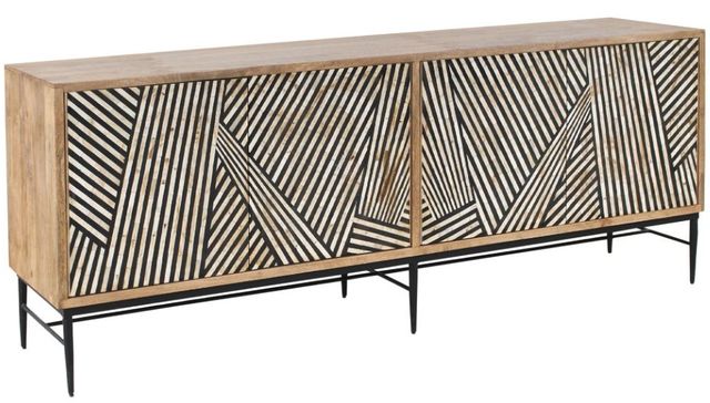 Home Trends & Design Solomon Brown/Gray Septarian Sideboard-0