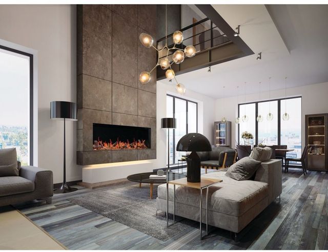 Napoleon Luminex Series 65'' Black Linear Built-In Electric Fireplace with LCD Technology-2