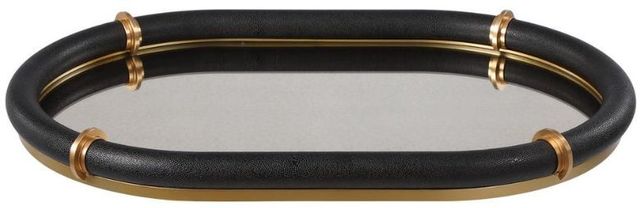 Uttermost® Cyprus Black/Brass Oval Tray-2