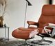 Stressless® by Ekornes® Customizable View Large Manual Recliner and Ottoman with Signature Base-1