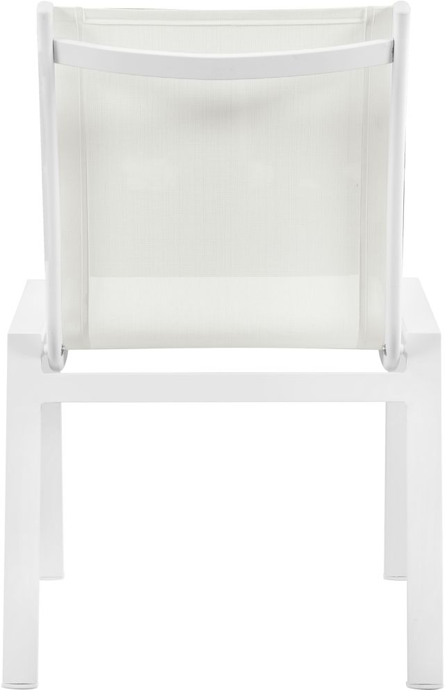 Meridian Furniture Nizuc 2-Piece White Outdoor Patio Mesh Dining Chairs-3
