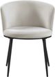 Meridian Furniture Skylar Cream/Matte Black Velvet Dining Chair-1