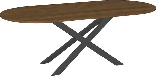 Amisco Customizable Ascencio 84" Racetrack Dining Table with 1" Walnut Veneer Top-0