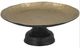 A & B Home Black/Gold Aluminum Round Tray on Stand-2