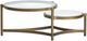 Magnussen Home® Cassidy Volakas Classic Shaped Cocktail Table with Aged Brass Base-3