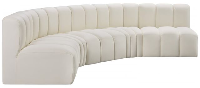 Meridian Furniture Arc 5-Piece Cream Leather Modular Sectional-0