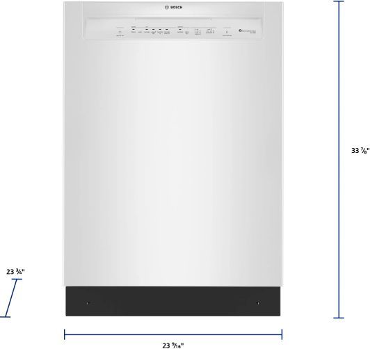 Bosch® 300 Series 24" White Front Control Built-In Dishwasher-2