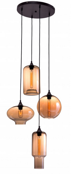 Zuo® Modern Lambie Rust/Amber Ceiling Lamp-1