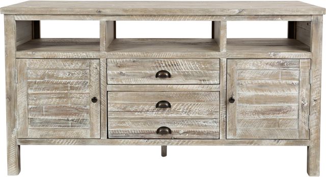 Jofran Inc. Artisan's Craft Washed Gray 60" Media Console-1